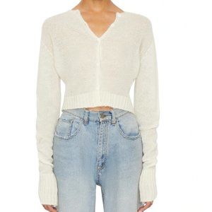 danielle guizio Mohair Ribbed Cardigan